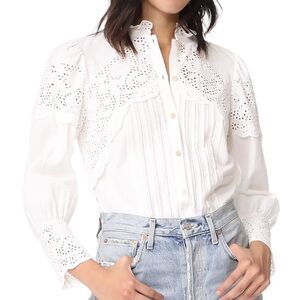Rebecca Taylor White Eyelet Blouse